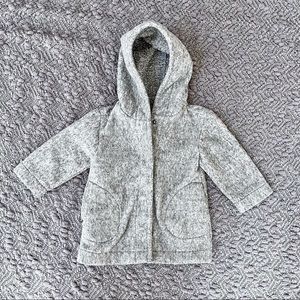 Old Navy Gray Hooded Coat Jacket Unisex Baby 12-18